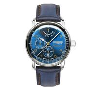 Zeppelin 9690-3 Méditerranée Orologio automatico da uomo, colore argento, con funzione e fondo a vista, 42 mm