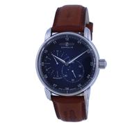 Zeppelin Automatico Blu Quadrante Pelle Cinghia Z86623 50M Orologio da Uomo