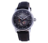 Zeppelin Captains Line Skeleton Leather Automatic 86642 Mens Watch