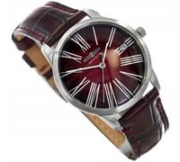 Zeppelin Orologio da donna Ronda al quarzo con cinturino in pelle effetto coccodrillo, 8345-5 rosso vino, cinghia