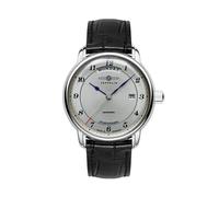 Zeppelin Friedrichshafen Automatic 8562-4 Men's Watch - Silver Dial, Black Leather Strap