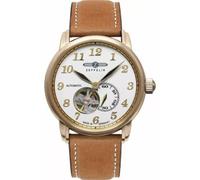 Zeppelin 7664-1 LZ 127 GRAF Orologio da uomo automatico Open Heart con cinturino in pelle marrone