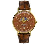 Zeppelin Orologio da donna serie Luna al quarzo fase lunare data con cinturino in pelle 8139-5, cinghia