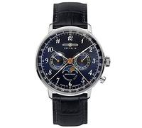 Zeppelin Hindenburg Orologio da Pilota 7036-3 Blu Cinturino IN Pelle 40 MM