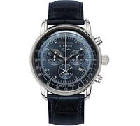 Zeppelin 7680-3 100 Anni Cinturino In Pelle Orologio Con Quadrante Blu