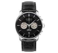 Zeppelin Orologio da uomo con cinturino in pelle Atlantic Automatic Chrono Sapphire Coated K1 Glass 8422, 8422-2 - Nero/Nero, Cinturini