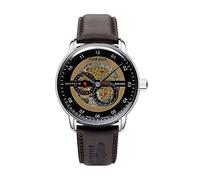 Zeppelin Orologio New Captain's Line 43mm automatico Gold Skeleton 8664-5, cinturino, Cinghia