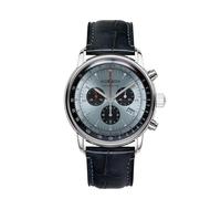 Zeppelin Serie LZ14 Marine con Cinturino in Pelle Effetto Coccodrillo, Argento/Blu Ghiaccio 8886-2