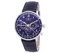 Zeppelin Hindenburg Orologio da Pilota 7036-3 Blu Cinturino IN Pelle 40 MM