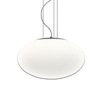 Zeppo Lampadario Bianco e Vetro Bianco