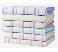 Zeppoli Asciugamani da cucina classici, confezione da 6 asciugamani in 100% cotone naturale, panni riutilizzabili, asciugamani assorbenti, asciugamani lavabili in lavatrice, essenziali per la cucina