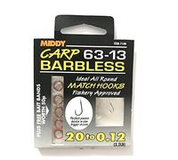 Zepre Ami Montati Middy 63-13 Barbless Ami a Filo fine, ma Resistenti, Ideali per breme e Gardon. Cartoncino da 6 ami (Amo 20)