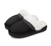 ZEPYFXIT Pantofole Donna Uomo Invernali Scamosciate Ciabatte Casa Caldo Pelose Comode Peluche Memoria Schiuma Slippers Antiscivolo Interno Esterno(Nero 209,39/40 EU)