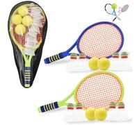 Zequech Tuta da badminton da tennis a doppio uso: un paio di racchette+multi-palla+borsa portaoggetti, riunione interattiva genitore-figlio, manico ammortizzante per bambini/anziani, giochi da