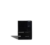 Zequenz Classic 360 - Quaderno con copertina morbida, formato piccolo, 10,2 x 14,0 cm, 200 fogli, 400 pagine, a quadretti, motivo a griglia, carta grafico premium (nero)