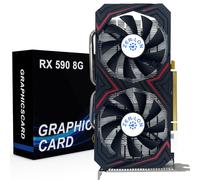 ZER-LON Radeon RX 590 8GB GME Scheda Grafica, 2304SP GDDR5 256 Bit PCIE 3.0X16 Computer Gaming GPU, Dual Freeze Fan Video Card con porte HDMI/DP/DVI Supporto 8K