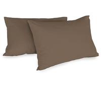 Zer0bed, Coppia Di Federe In Cotone 52x80 CM, Moro, Set Di 2, Tinta Unita, 100% Cotone, Cuscino Letto, Chiusura A Busta