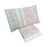 Zer0bed, Lenzuolo Letto Piazza E Mezza Bianco Malva, Indigo, Completo Lenzuolo, Lenzuolo Sopra, Lenzuolo Con Angoli, Federa, 100 Percento Puro Cotone, Bianco Malva, Camera da letto