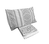 Zer0bed, Lenzuolo Piazza E Mezza Bianco Nero, Indigo, Completo Lenzuolo, Lenzuolo Sopra, Lenzuolo Con Angoli, Federa, 100 Percento Puro Cotone, Bianco Nero, Camera da letto