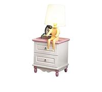 ZERAPH Comodino mini casa per la casa moderna camera da letto moderna cabina in legno tavolino da comodino (colore: rosa)