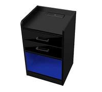 ZERAPH Elegante comodino comodino tavolo da ginnastica in legno massiccio con 2 cassetti e cabine per letto Porte USB Remoto Controllo LED LIGHT LIGHT ABBIETTO TAVOLO