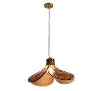 ZERAPH Luci a Sospensione Moderna Petali lampadari con tonalità in Vetro Ambra Altezza Regolabile in Ottone Decorativo Interno per Le Sale da Pranzo e Gli spazi abitativi (40 cm)