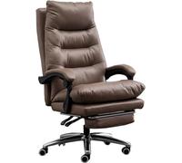 ZERAPH Sedia da task girevole in alto posteriore sedia da ufficio esecutivo in pelle genuina con poggiapiedi retrattile e design ergonomico ideale per l'uso degli uffici per la casa