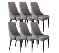 ZERAPH Sedie da pranzo in pelle micro fibra set di 6 cucina sedia in acciaio carbone gambe in metallo sedia da scrivania (colore: grigio cemento)