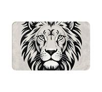 Zerbini Black And White Lion Head Tappeti Lavabile in Lavatrice Tappetino Doccia per Vasca da Bagno Cucina Ingresso 40X60 CM