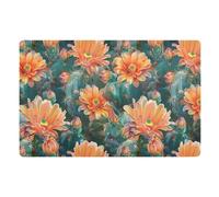 Zerbini Cactus Flower Florals Zerbini per Porta Super Assorbente Zerbino Antiscivolo Tappeti per Vasca da Bagno Camera da Letto Ingresso 40X60 Cm