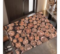 Zerbini Catasta Di Legna Rurale per ingresso esterno e interno - 80x120 cm | Tappetino Struttura Ad Anello In Legno Antiscivolo, Resistente per Mantenere la Casa Pulita per Porte D'ingresso, Corridoio