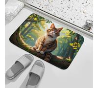 Zerbini Cheshire Cat Sitting On A Branch Zerbino Super Assorbente Zerbino per Porta Antiscivolo Zerbini per Porta per Vasca da Bagno Corridoio Camera da Letto 40X60 CM