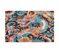 Zerbini Chinese Dragon Zerbini per Porta Morbido Tappetino Doccia Super Assorbente Tappeti per Cucina Camera da Letto Vasca da Bagno 40X60 CM