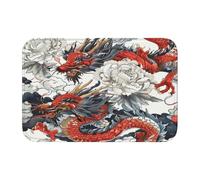 Zerbini Chinese Dragon Zerbino per Porta Super Assorbente Zerbino Antiscivolo Tappeti per Camera da Letto Corridoio Ingresso 40X60 CM