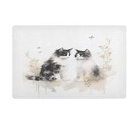 Zerbini Chinese Painting Cat Tappetino Doccia Super Assorbente Zerbino per Porta Decorazione Zerbino per Corridoio Camera da Letto Cucina 40X60 CM