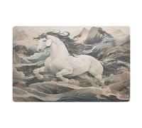 Zerbini Chinese Painting Horse Tappetino Doccia Morbido Zerbino per Porta Super Assorbente Zerbini per Porta per Ingresso Corridoio Camera da Letto 40X60 CM