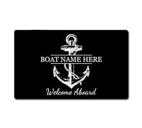 Zerbini Custom Welcome Aboard Personalized Nautical Anchors Tappetino Doccia Antiscivolo Tappeti Lavabile in Lavatrice Zerbini per Porta per Vasca da Bagno Camera da Letto Corridoio 40X60 Cm