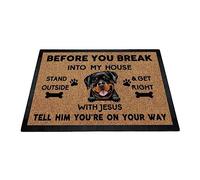 Zerbini Di Benvenuto Before You Break Into My House Funny Rottweilers Dog Lavabile Zerbino Ingresso Esterno Robusto Tappeto Porta Per Casa Ufficio Cucina 60X40Cm
