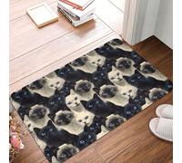 Zerbini Di Benvenuto Black White Cute Cat Morbide Zerbinotto Resistente Tappeto D'Ingresso Per Bagno Ufficio Veranda 60X40Cm