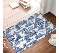 Zerbini Di Benvenuto Blue And White Willow Ancient Ming China Chinoiserie Morbide Zerbino Ingresso Interno Anti-Sporco Tappetino Per Porta Per Soggiorno Veranda Ufficio 60X40Cm