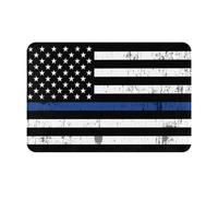 Zerbini Di Benvenuto Thin Blue Line American Flag Lavabile Zerbino Ingresso Interno Anti-Sporco Tappetino Per Interno Soggiorno Ufficio 60X40Cm