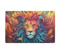 Zerbini Doormat Colorful Mane Lion Tappetino Doccia Super Assorbente Tappeti Lavabile in Lavatrice Zerbino per Porta per Cucina Ingresso Camera da Letto 40X60 CM