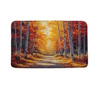 Zerbini Fall Red Birch Tree Autumn Leaves Rustic Scenery Zerbini per Porta Antiscivolo Tappetino Doccia per Vasca da Bagno Ingresso Cucina 40X60 CM