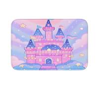 Zerbini fantasia mistero rosa blu castello antiscivolo assorbente zerbino 60 x 40 cm - tappetino di benvenuto per interni ed esterni - tappetino per pavimento