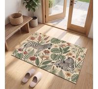 Zerbini Fauna Tropicale per ingresso esterno e interno - 50x80 cm | Tappetino Zebra Mostro Uccello Del Paradiso Antiscivolo, Resistente per Mantenere la Casa Pulita per Porte D'ingresso, Corridoio
