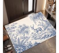 Zerbini Giardino Orientale Retrò per ingresso esterno e interno - 60x90 cm | Tappetino Salice Ruscello Cervo Antiscivolo, Resistente per Mantenere la Casa Pulita per Porte D'ingresso, Corridoio