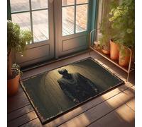 Zerbini grandi per ingresso esterno, figura silenziosa nell'ombra: un misterioso ritratto zerbino grande tappeto per esterni divertente tappetino per porta d'ingresso all'aperto (40 x 60 cm)
