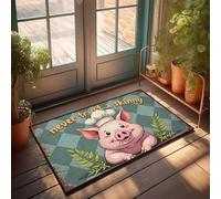 Zerbini grandi per ingresso esterno Never Trust A Skinny Chef: A Whimsical Pig'S Warning! Zerbino grande per esterni divertente tappetino per porta d'ingresso all'aperto (40 x 60 cm)