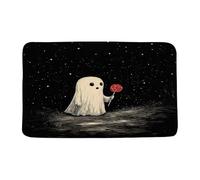 Zerbini Halloween Ghost Black White Spooky Ghost Scary Starry Night Vintage Gothic Holiday Zerbino per Porta Morbido Tappetino Doccia Antiscivolo per Vasca da Bagno Corridoio Ingresso 40X60 CM