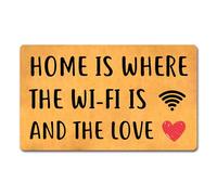 Zerbini Home Is Where Is The Wi-Fi Is And The Love Zerbino per Porta Lavabile in Lavatrice Zerbini per Porta Antiscivolo per Ingresso Camera da Letto 40X60 Cm